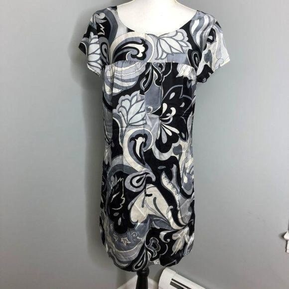 Joie Gray Black Flowy Dress Sz M‎ - Picture 1 of 3